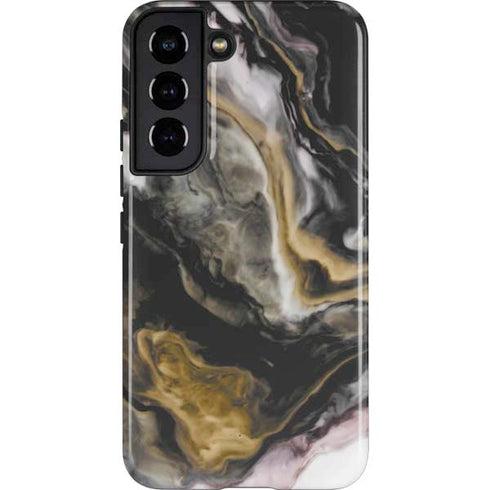 Gold Blush Marble Ink Galaxy S22 Pro Case