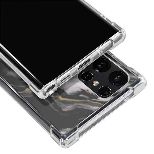 Gold Blush Marble Ink Galaxy S22 Ultra Clear Case