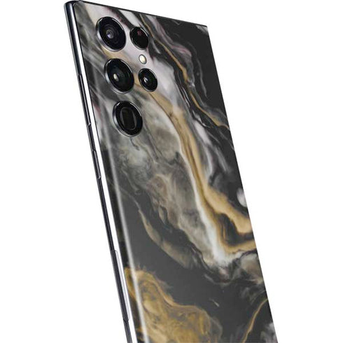 Gold Blush Marble Ink Galaxy S22 Ultra Skin