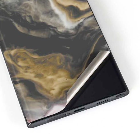 Gold Blush Marble Ink Galaxy S22 Ultra Skin