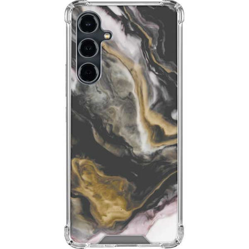 Gold Blush Marble Ink Galaxy S23 FE Clear Case