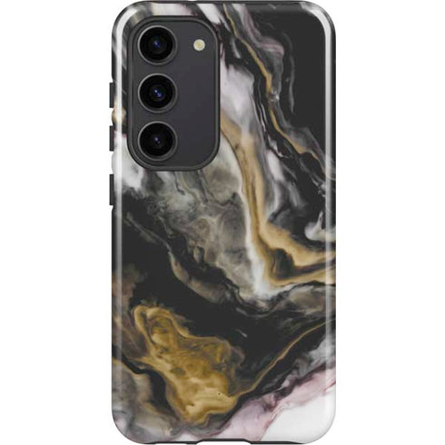 Gold Blush Marble Ink Galaxy S23 Pro Case
