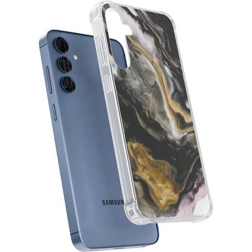 Gold Blush Marble Ink Galaxy S24 Clear Case
