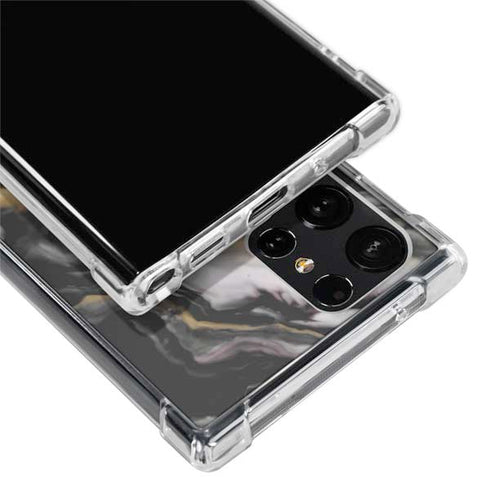 Gold Blush Marble Ink Galaxy S24 Ultra Clear Case
