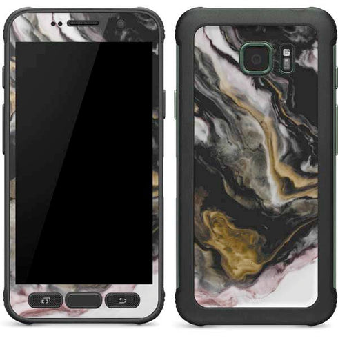 Gold Blush Marble Ink Galaxy S7 Active Skin