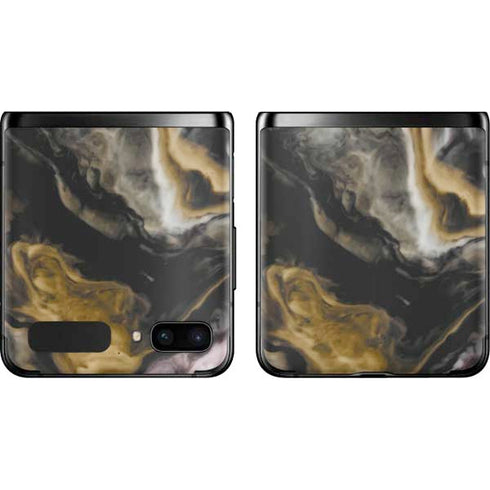 Gold Blush Marble Ink Galaxy Z Flip Skin