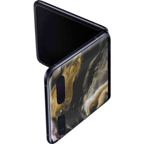 Gold Blush Marble Ink Galaxy Z Flip Skin