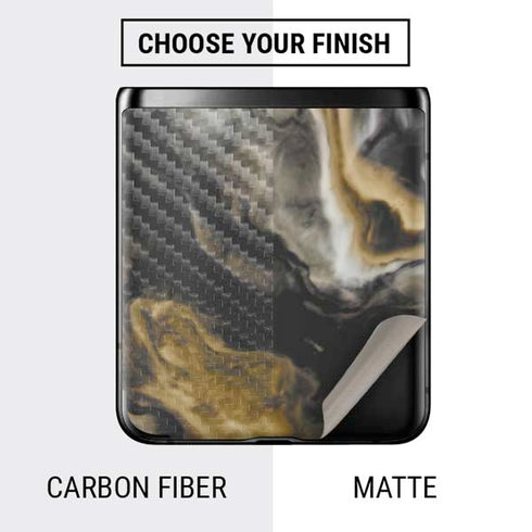 Gold Blush Marble Ink Galaxy Z Flip Skin