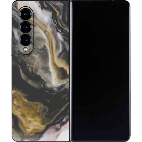 Gold Blush Marble Ink Galaxy Z Fold4 5G Skin