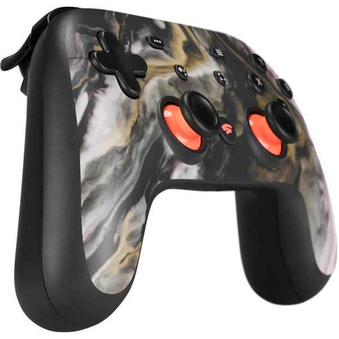 Gold Blush Marble Ink Google Stadia Controller Skin