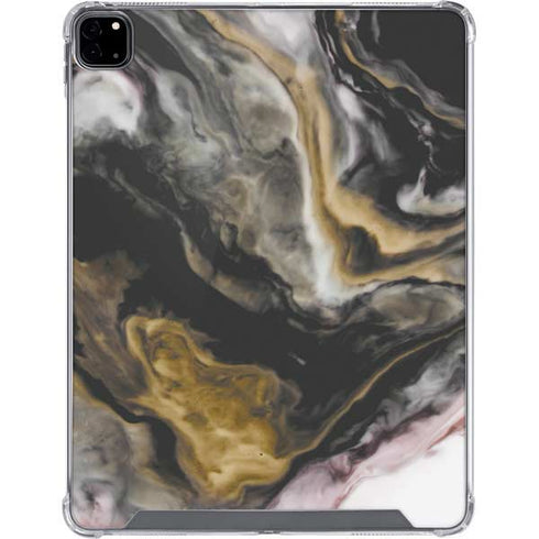Gold Blush Marble Ink iPad Pro 12.9in (2020) Clear Case