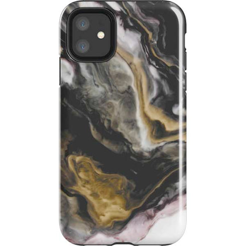 Gold Blush Marble Ink iPhone 11 Impact Case