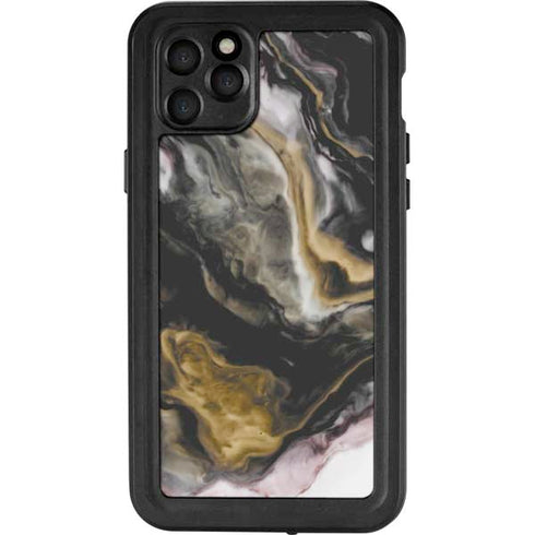 Gold Blush Marble Ink iPhone 11 Pro Max Waterproof Case