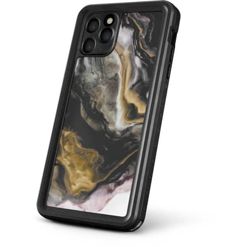 Gold Blush Marble Ink iPhone 11 Pro Max Waterproof Case