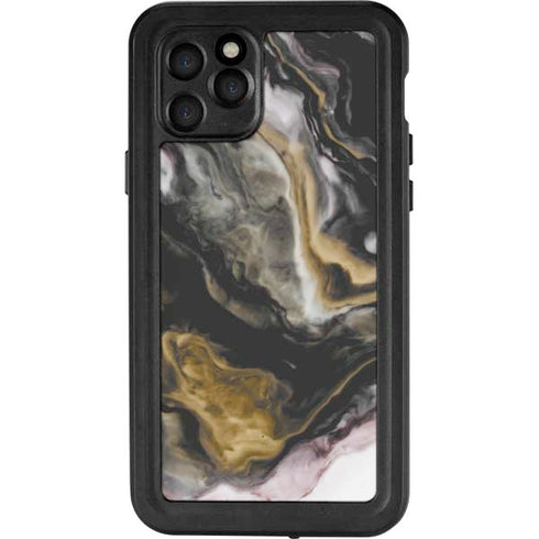 Gold Blush Marble Ink iPhone 11 Pro Waterproof Case