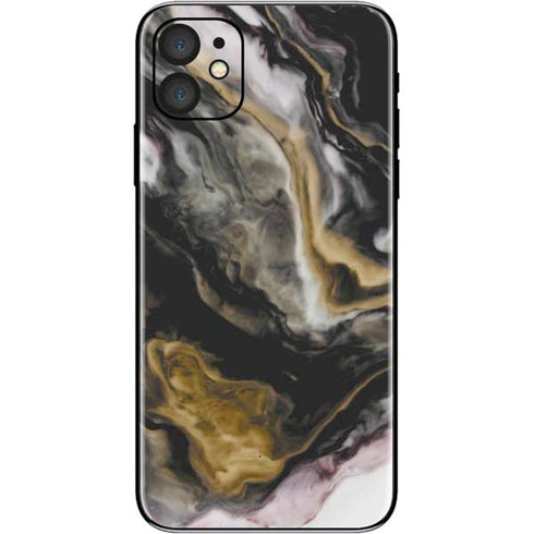 Gold Blush Marble Ink iPhone 11 Skin