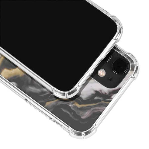 Gold Blush Marble Ink iPhone 12 Clear Case