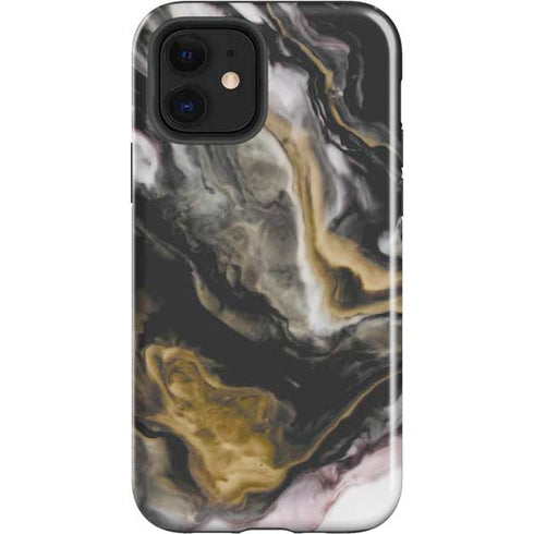 Gold Blush Marble Ink iPhone 12 Impact Case