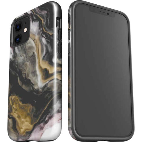 Gold Blush Marble Ink iPhone 12 Impact Case