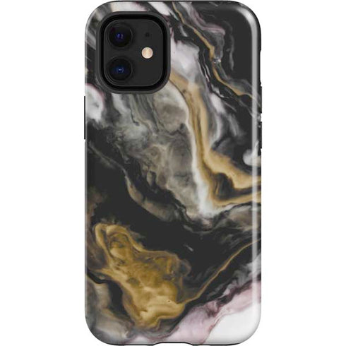 Gold Blush Marble Ink iPhone 12 Mini Impact Case