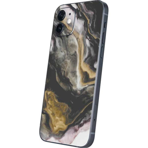 Gold Blush Marble Ink iPhone 12 Mini Skin