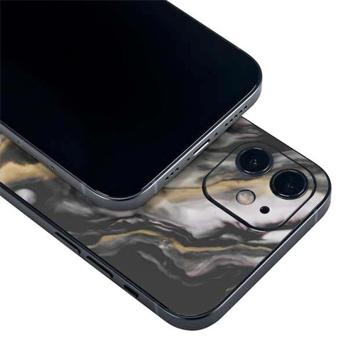 Gold Blush Marble Ink iPhone 12 Mini Skin