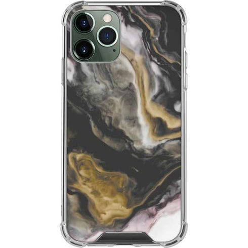 Gold Blush Marble Ink iPhone 12 Pro Clear Case