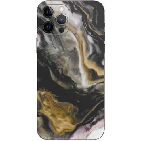 Gold Blush Marble Ink iPhone 12 Pro Skin