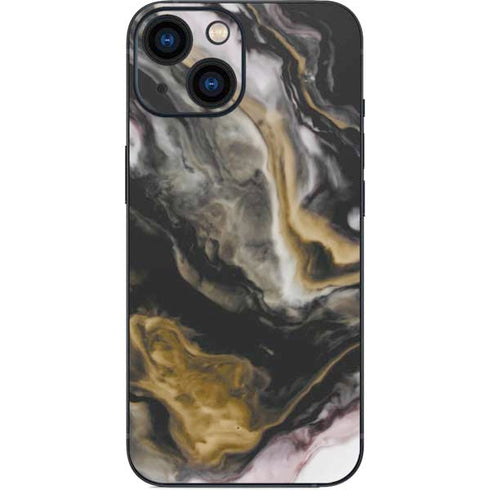 Gold Blush Marble Ink iPhone 13 Mini Skin
