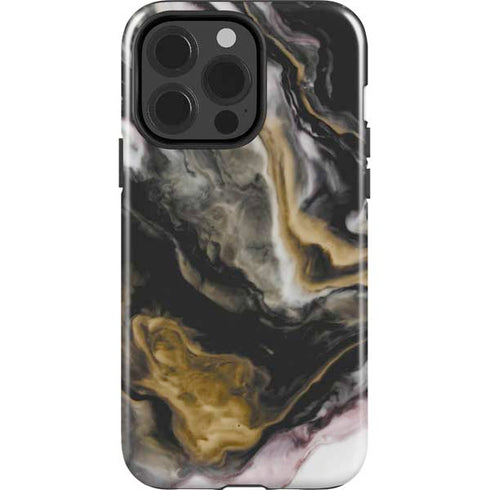 Gold Blush Marble Ink iPhone 13 Pro Impact Case