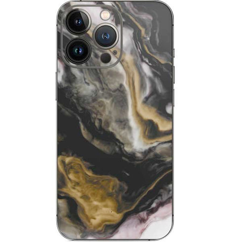 Gold Blush Marble Ink iPhone 13 Pro Skin
