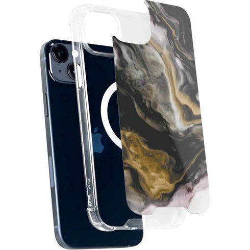Gold Blush Marble Ink iPhone 15 Plus MagSafe Case