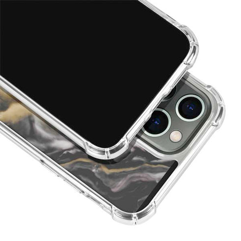 Gold Blush Marble Ink iPhone 15 Pro Clear Case