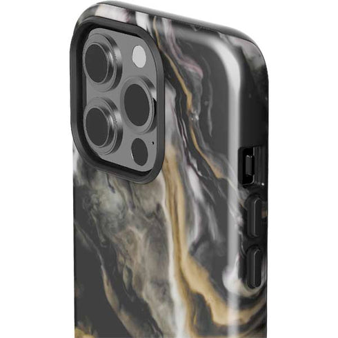 Gold Blush Marble Ink iPhone 14 Pro Impact Case