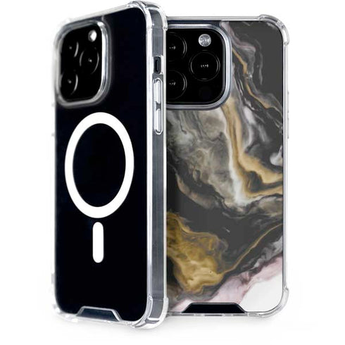 Gold Blush Marble Ink iPhone 15 Pro MagSafe Case