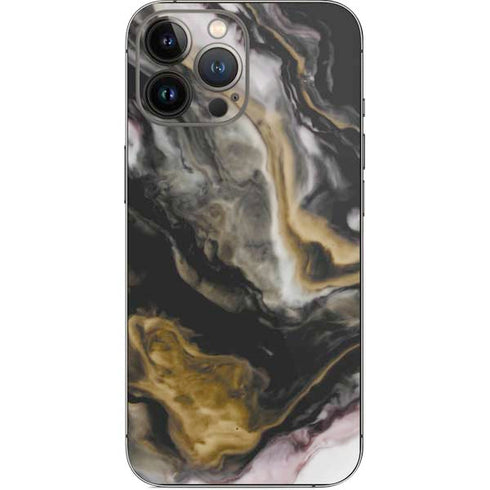 Gold Blush Marble Ink iPhone 14 Pro Max Skin