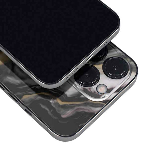 Gold Blush Marble Ink iPhone 15 Pro Skin