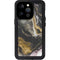 Gold Blush Marble Ink iPhone 14 Pro Waterproof Case