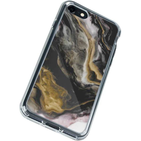 Gold Blush Marble Ink iPhone SE (2nd & 3rd Gen) Clear Case