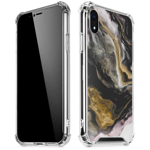 Gold Blush Marble Ink iPhone XR Clear Case