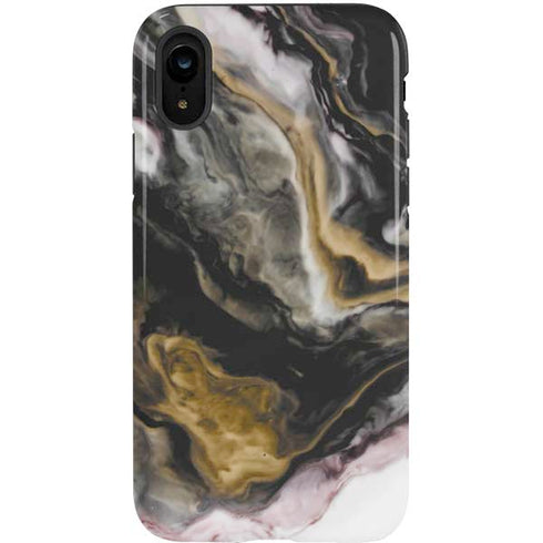 Gold Blush Marble Ink iPhone XR Pro Case