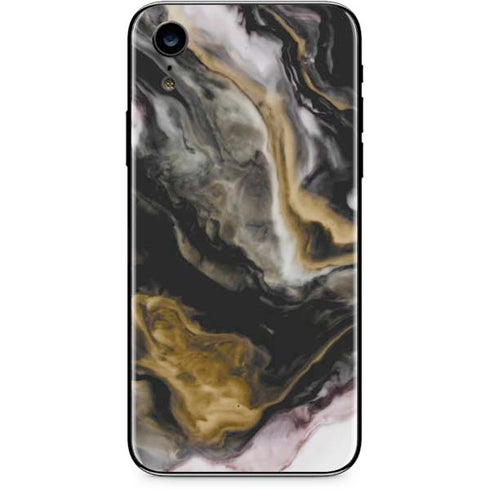 Gold Blush Marble Ink iPhone XR Skin