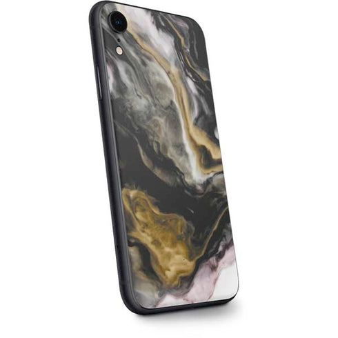 Gold Blush Marble Ink iPhone XR Skin