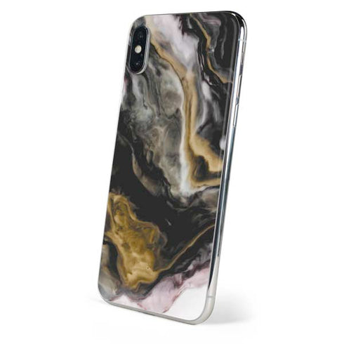 Gold Blush Marble Ink iPhone XS Skin