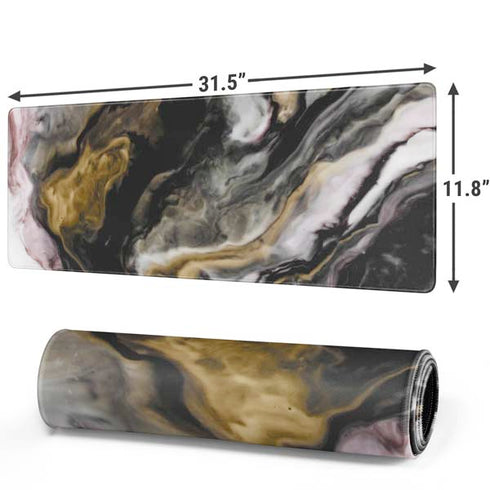 Gold Blush Marble Ink Gaming Mouse Pad