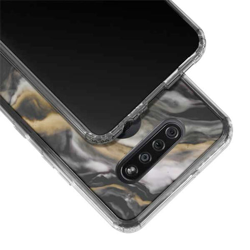 Gold Blush Marble Ink LG K51/Q51 Clear Case