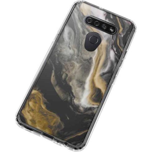 Gold Blush Marble Ink LG K51/Q51 Clear Case
