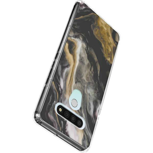 Gold Blush Marble Ink LG Stylo 6 Clear Case