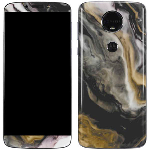 Gold Blush Marble Ink Moto E5 Plus Skin