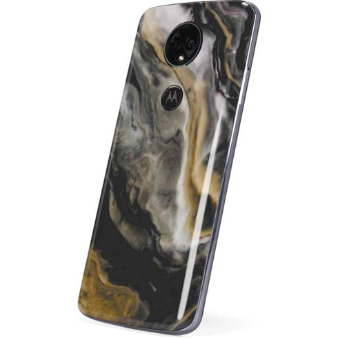 Gold Blush Marble Ink Moto E5 Plus Skin